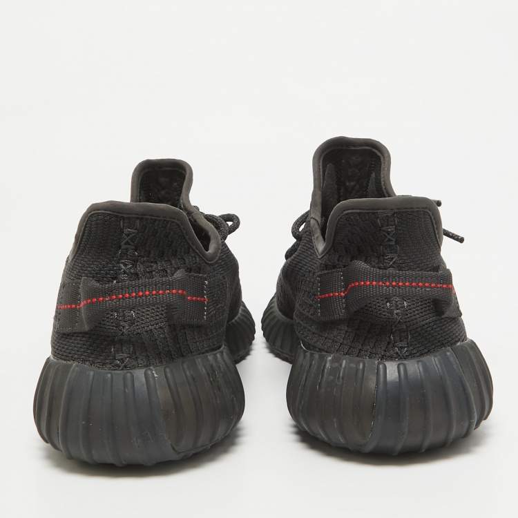 Pre Owned Yeezy x Adidas Black Knit Fabric Boost 350 V2 Static Black Sneakers 42