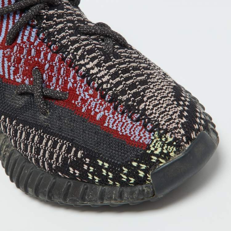 Pre Owned Yeezy x Adidas Multicolor Knit Fabric Boost 350 V2 Yecheil Sneakers Size 39 1/3