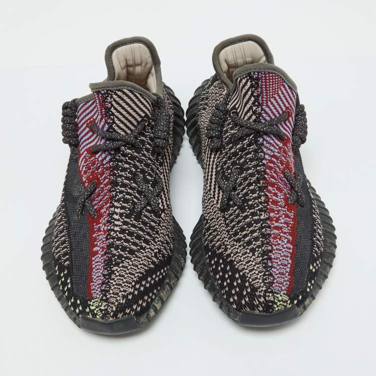 Pre Owned Yeezy x Adidas Multicolor Knit Fabric Boost 350 V2 Yecheil Sneakers Size 39 1/3