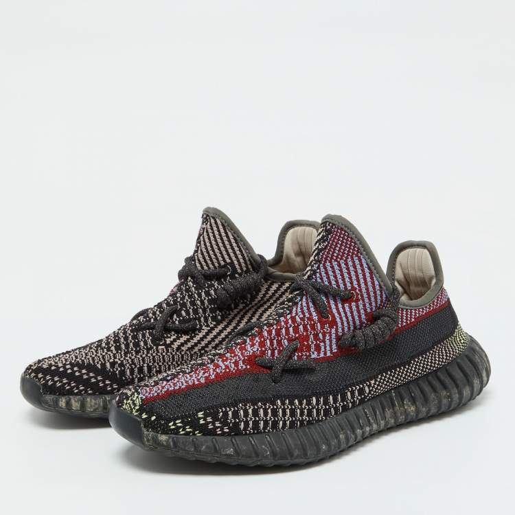 Pre Owned Yeezy x Adidas Multicolor Knit Fabric Boost 350 V2 Yecheil Sneakers Size 39 1/3