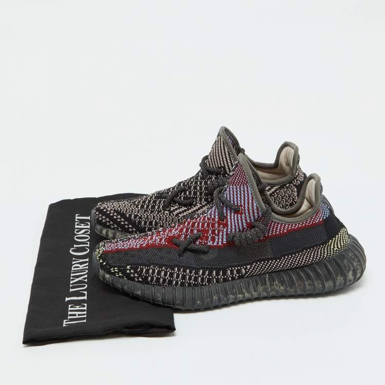 Pre Owned Yeezy x Adidas Multicolor Knit Fabric Boost 350 V2 Yecheil Sneakers Size 39 1/3