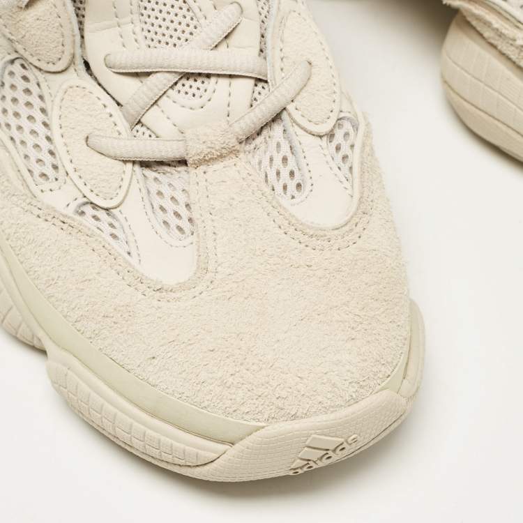 Pre Owned Yeezy x Adidas Grey/White Suede and Mesh Yeezy 500 blush Sneakers Size 401/3