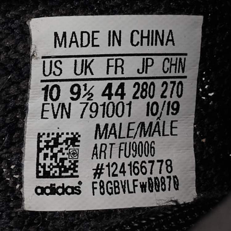 Pre Owned Yeezy x Adidas Black Knit Fabric Boost 350 V2 Static Black Non-Reflective Sneakers Size 44