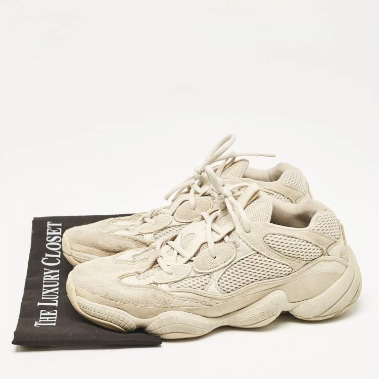 Pre Owned Yeezy x Adidas Grey Suede and Mesh Yeezy 500 Lace Up Sneakers Size 44 /3