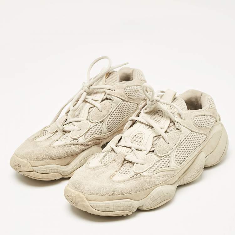 Pre Owned Yeezy x Adidas Grey Suede and Mesh Yeezy 500 Lace Up Sneakers Size 44 /3