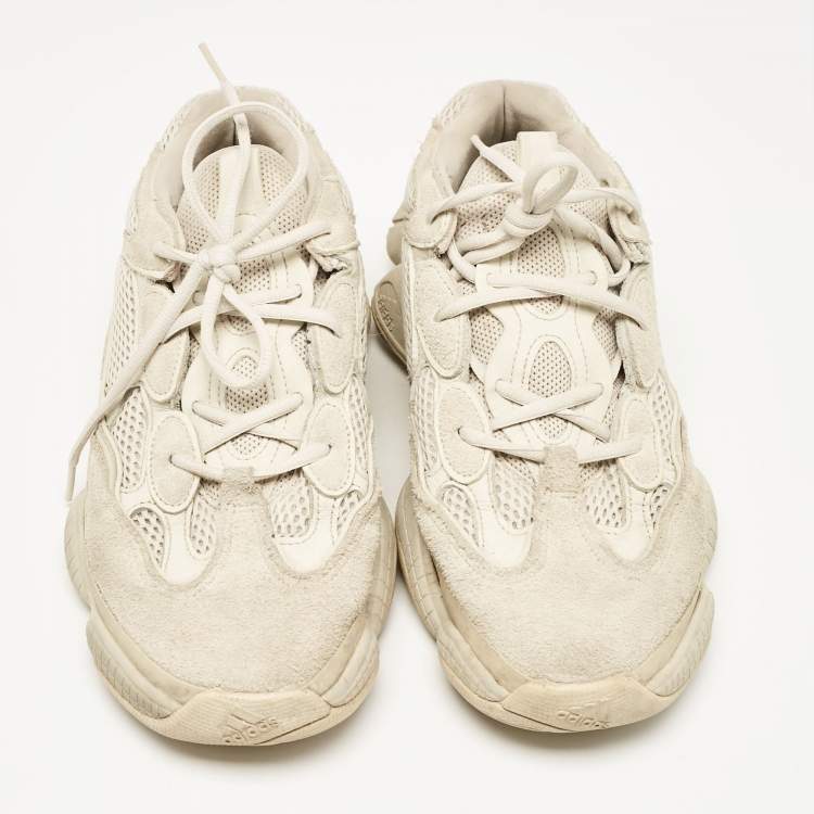 Pre Owned Yeezy x Adidas Grey Suede and Mesh Yeezy 500 Lace Up Sneakers Size 44 /3