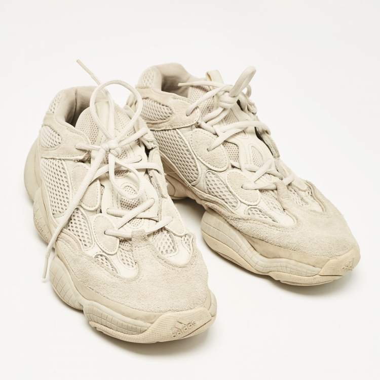 Pre Owned Yeezy x Adidas Grey Suede and Mesh Yeezy 500 Lace Up Sneakers Size 44 /3
