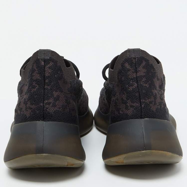 Pre Owned Yeezy x Adidas Black/Brown Knit Fabric Boost 380 Onyx Sneakers Size 41 1/3