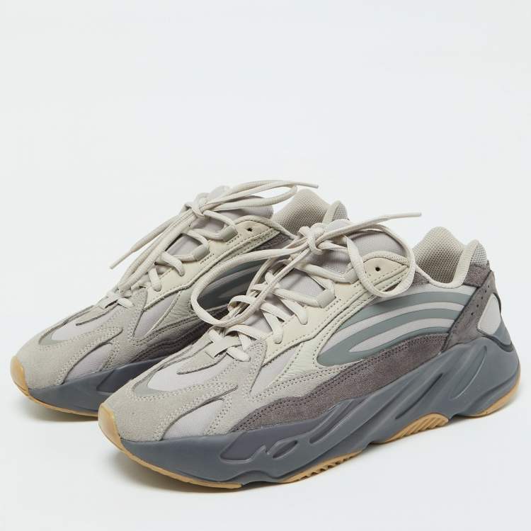 Pre Owned Yeezy x Adidas Grey Suede and Fabric Boost 700 Tephra Sneakers Size 44