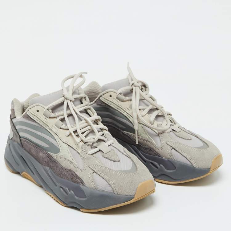 Pre Owned Yeezy x Adidas Grey Suede and Fabric Boost 700 Tephra Sneakers Size 44