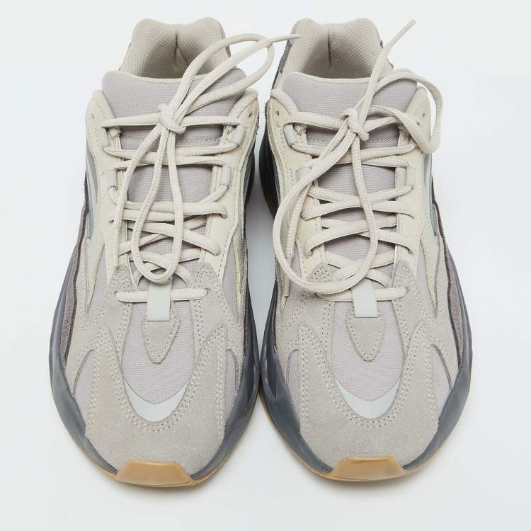 Pre Owned Yeezy x Adidas Grey Suede and Fabric Boost 700 Tephra Sneakers Size 44