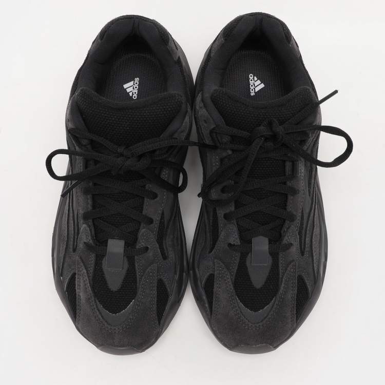 Pre Owned Yeezy x Adidas Black Suede and Mesh Boost 700 "Vanta" Low Top Sneakers Size 40 2/3