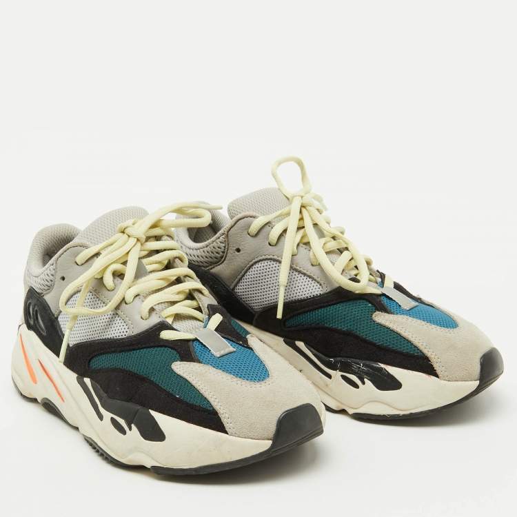 Pre Owned Yeezy x Adidas Multicolor Mesh and Leather Yeezy 700 Wave Runner Sneakers Size 39 1/3