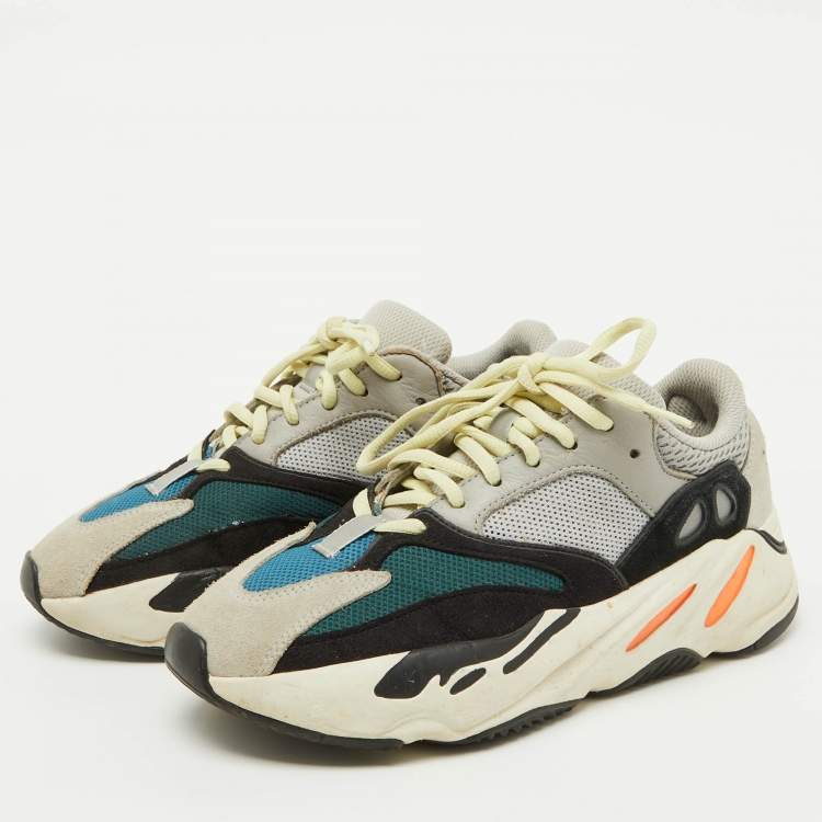 Pre Owned Yeezy x Adidas Multicolor Mesh and Leather Yeezy 700 Wave Runner Sneakers Size 39 1/3