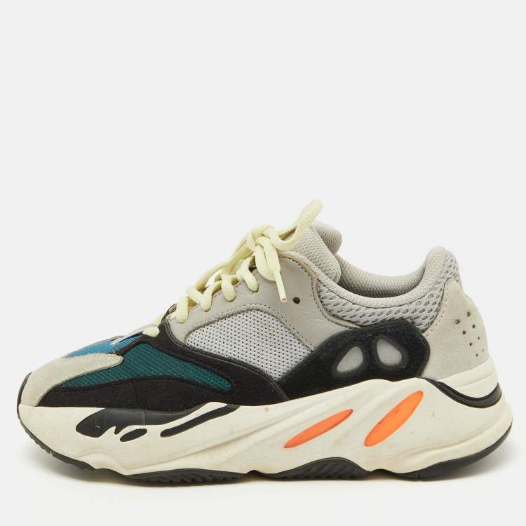 Pre Owned Yeezy x Adidas Multicolor Mesh and Leather Yeezy 700 Wave Runner Sneakers Size 39 1/3