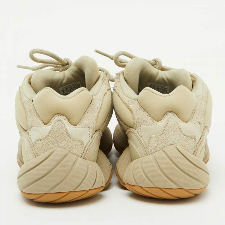 Pre Owned Yeezy x Adidas Cream Suede and Mesh Boost 500 Utility Stone Sneakers Size 40