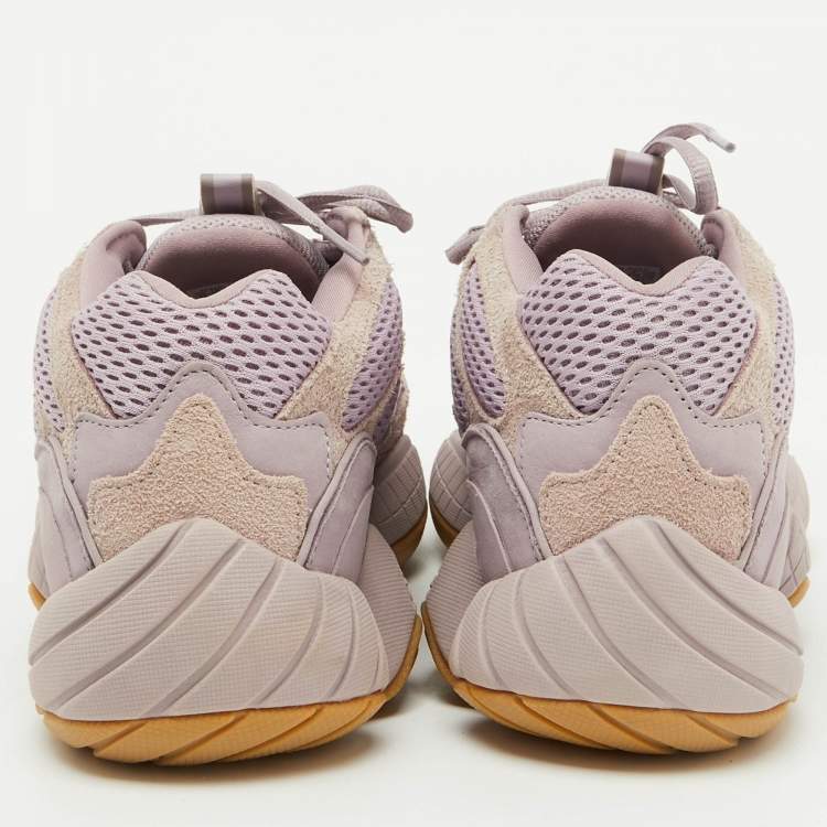Pre Owned Yeezy x Adidas Pink Suede and Mesh Yeezy 500 Soft Vision Sneakers Size 45 1/3