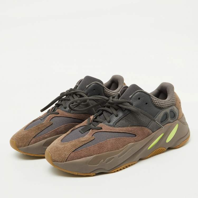 Pre Owned Yeezy x Adidas Multicolor Suede and Mesh Boost 700 Mauve Sneakers Size 45 1/3