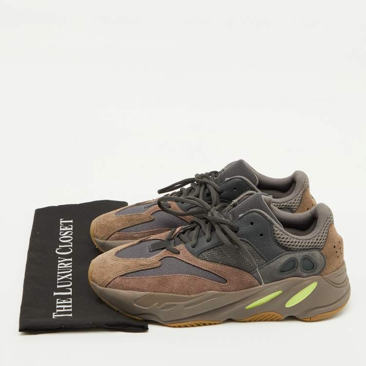 Pre Owned Yeezy x Adidas Multicolor Suede and Mesh Boost 700 Mauve Sneakers Size 45 1/3