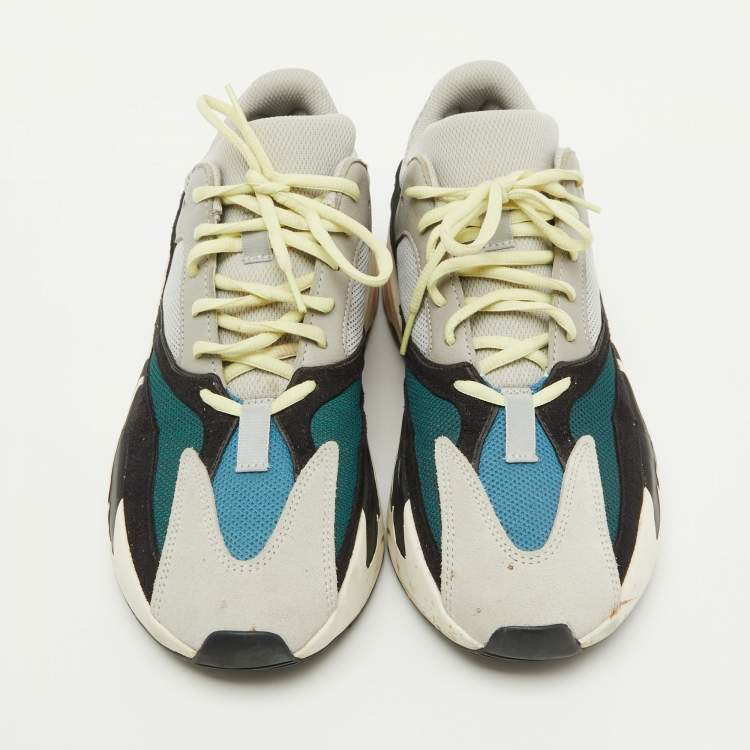 Pre Owned Yeezy x Adidas Multicolor Suede and Mesh Boost 700 Wave Runner Sneakers Size 44 2/3