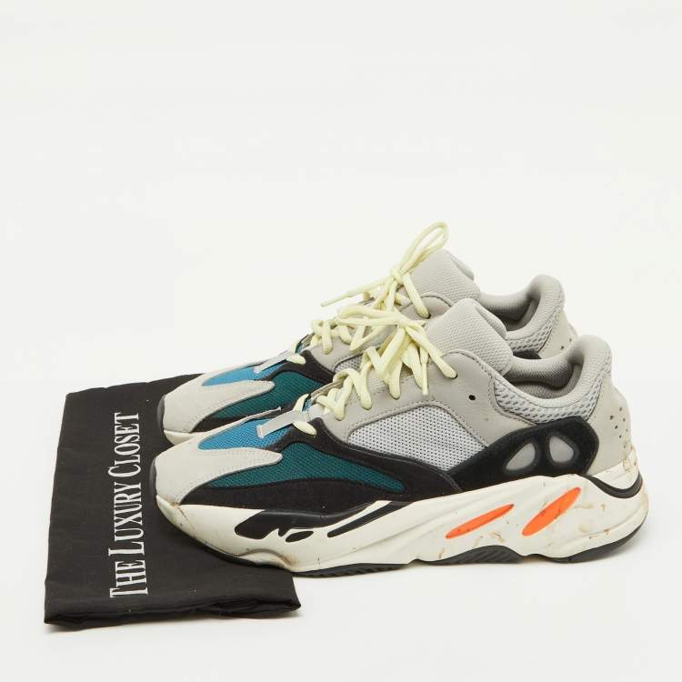 Pre Owned Yeezy x Adidas Multicolor Suede and Mesh Boost 700 Wave Runner Sneakers Size 44 2/3