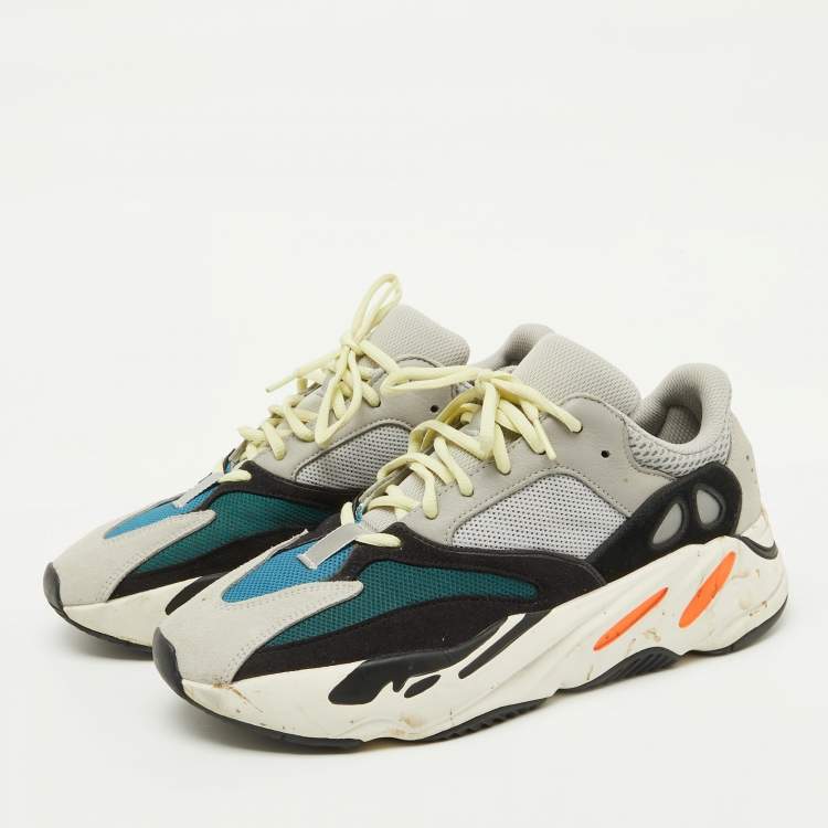 Pre Owned Yeezy x Adidas Multicolor Suede and Mesh Boost 700 Wave Runner Sneakers Size 44 2/3