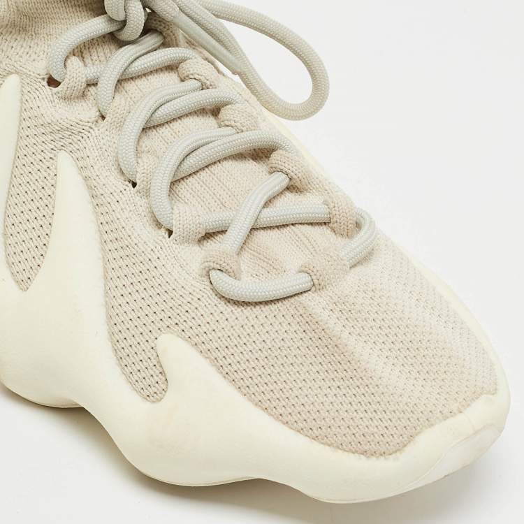 Pre Owned Yeezy x Adidas Off White Knit Fabric 450 Cloud White Sneakers Size 39 1/3