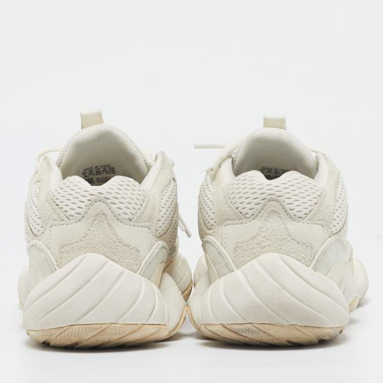 Pre Owned Yeezy x Adidas White Mesh And Suede Yeezy 500 Blush Sneakers Size 40
