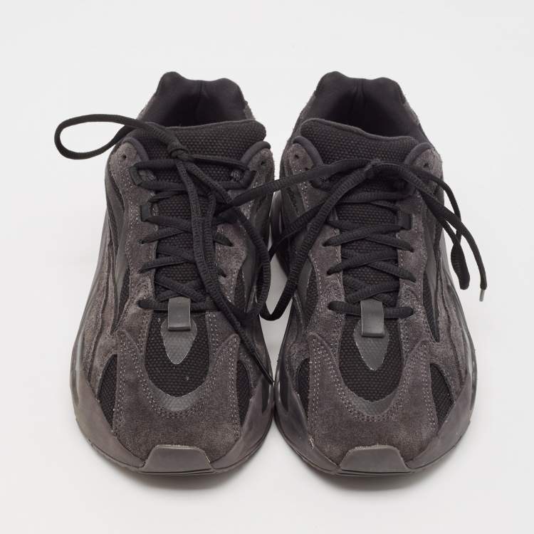 Pre Owned Yeezy x Adidas Black/Grey Canvas and Suede Boost 700 V2 Vanta Sneakers Size 42 2/3