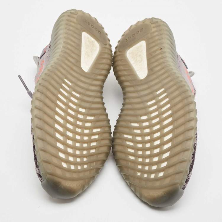 Pre Owned Yeezy x Adidas Grey Knit Fabric Boost 350 V2 Beluga 2.0 Sneakers Size 44