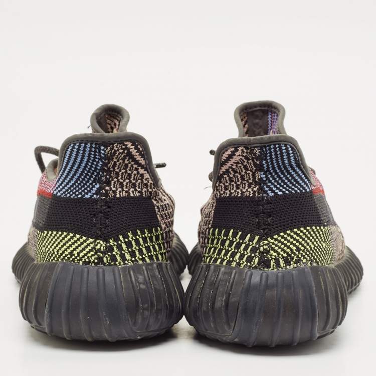 Pre Owned Yeezy x Adidas Black Knit Fabric Boost 350 V2 Yecheil Sneakers Size 42 