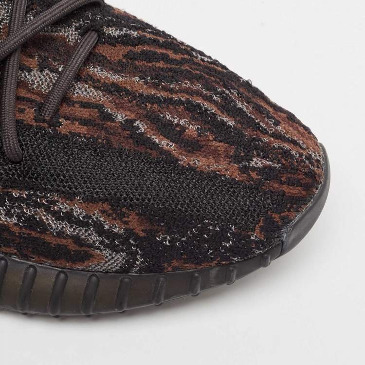 Pre Owned Yeezy x Adidas Black/Brown Knit Fabric Boost 350 V2 MX Rock Sneakers Size 44