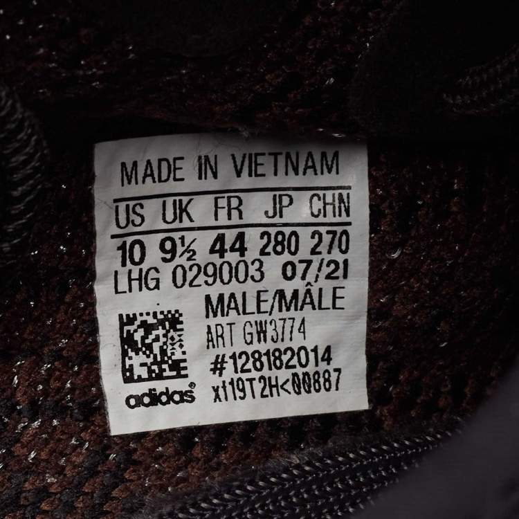 Pre Owned Yeezy x Adidas Black/Brown Knit Fabric Boost 350 V2 MX Rock Sneakers Size 44
