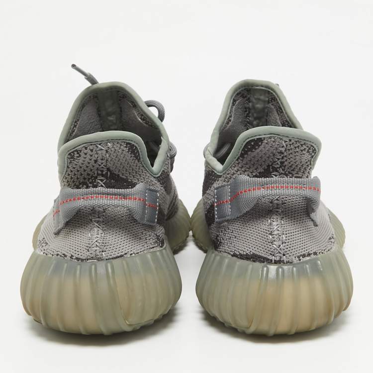 Pre Owned Yeezy x Adidas Grey Knit Fabric Boost 350 V2 Beluga 2.0 Sneakers Size 44