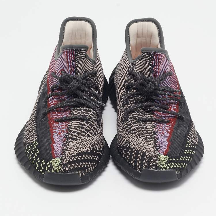 Pre Owned Yeezy x Adidas Multicolor Knit Fabric Boost 350 V2 Yecheil (Non-Reflective) Sneakers Size 45 2/3