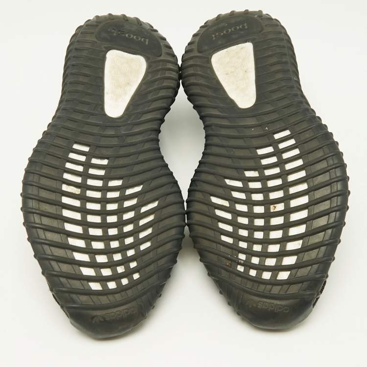 Pre Owned Yeezy x Adidas Black Knit Fabric Boost 350 V2 Onyx Sneakers Size 42 2/3