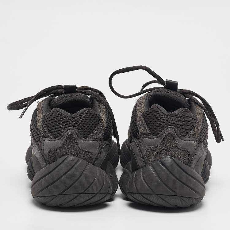 Pre Owned Yeezy x Adidas Black Mesh, Suede And Leather 500 Utility Black Sneakers Size 43 1/3