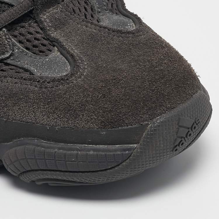 Pre Owned Yeezy x Adidas Black Mesh, Suede And Leather 500 Utility Black Sneakers Size 43 1/3