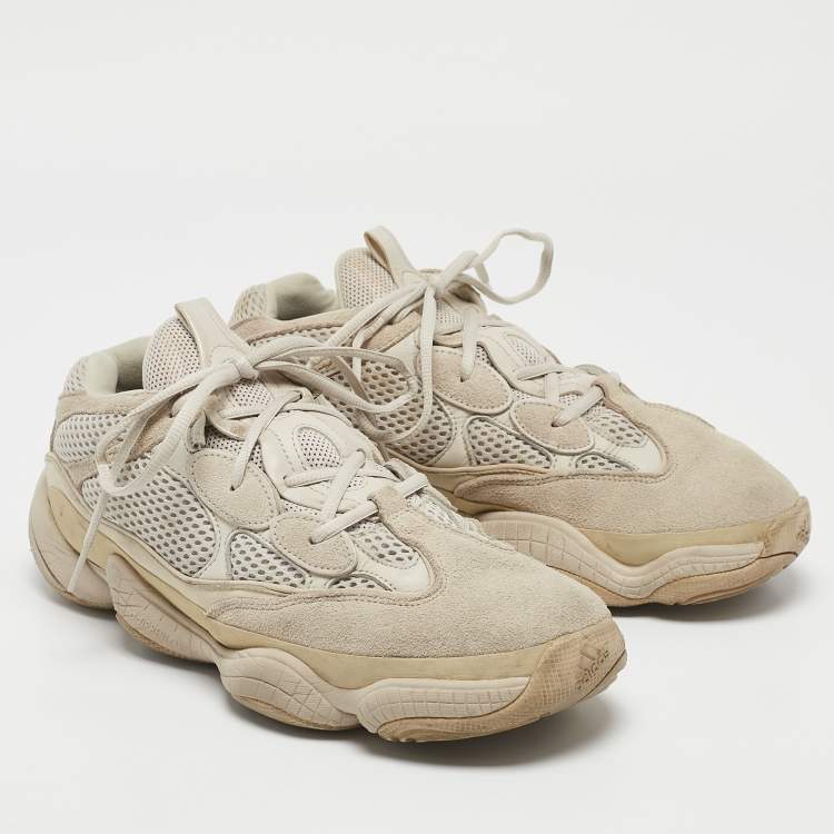 Pre Owned Yeezy x Adidas Grey Mesh And Suede 500 Salt Sneakers Size 43 2/3