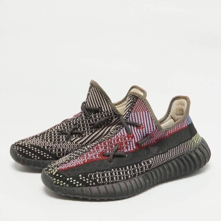 Pre Owned Yeezy x Adidas Multicolor Knit Fabric Boost 350 V2 Yecheil Non-Reflective Sneakers Size 40