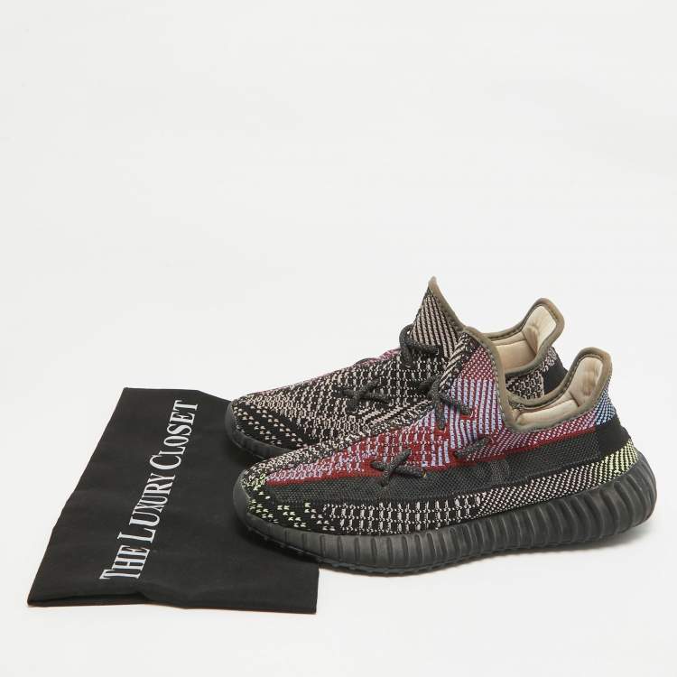 Pre Owned Yeezy x Adidas Multicolor Knit Fabric Boost 350 V2 Yecheil Non-Reflective Sneakers Size 40