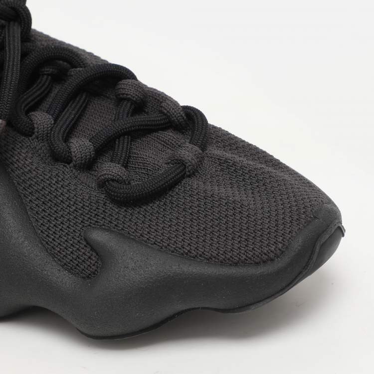 Pre Owned Yeezy x Adidas Black Knit Fabric 450 "Dark Slate" Low Top Sneakers Size 38.5