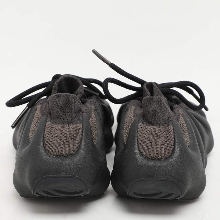 Pre Owned Yeezy x Adidas Black Knit Fabric 450 "Dark Slate" Low Top Sneakers Size 38.5