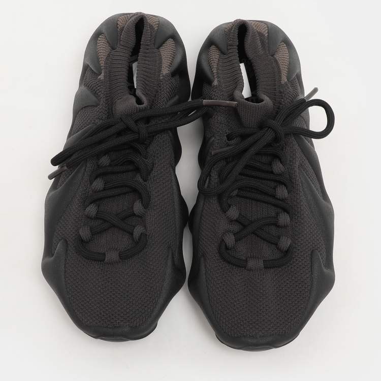 Pre Owned Yeezy x Adidas Black Knit Fabric 450 "Dark Slate" Low Top Sneakers Size 38.5