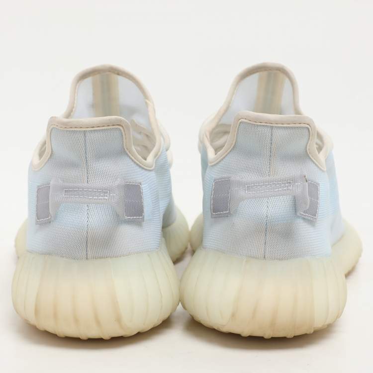 Pre Owned Yeezy x Adidas Blue Mesh Boost 350 V2 "Mono Ice" Low Top Sneakers Size 44 2/3