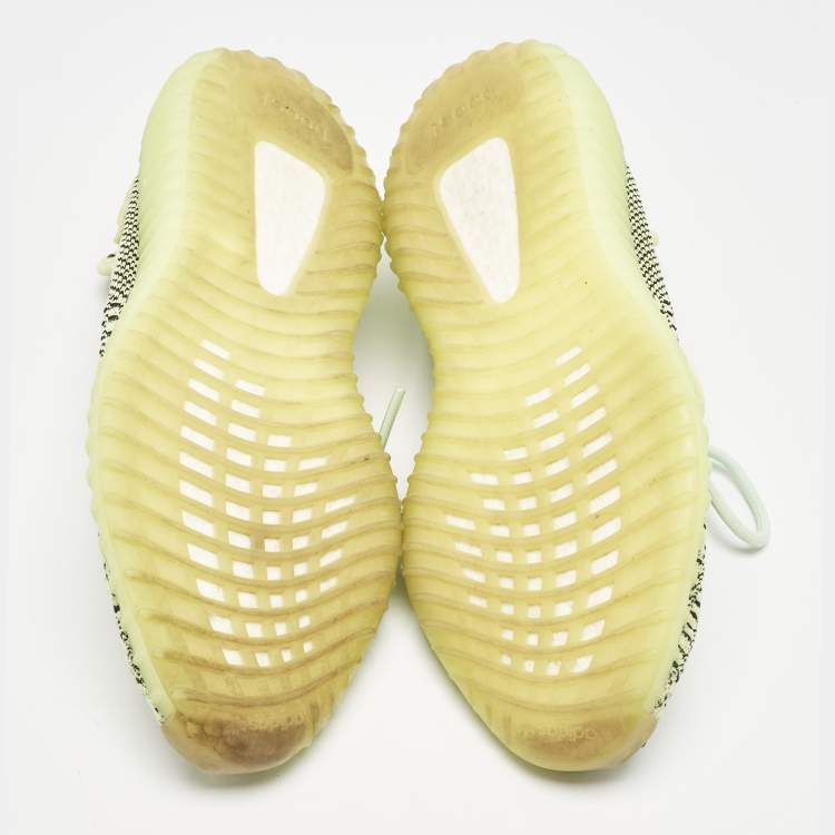 Pre Owned Yeezy x Adidas Green Knit Fabric Boost 350 V2 Yeezreel Non-Reflective Sneakers Size 42 2/3