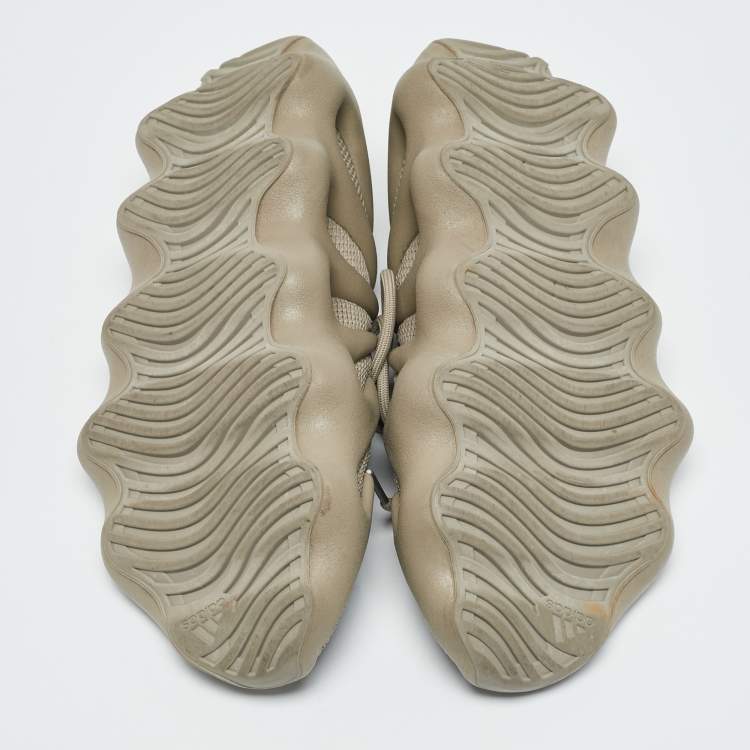 Pre Owned Yeezy x Adidas Grey Stretch Knit Fabric Yeezy 450 Stone Flax Sneakers Size 42 2/3
