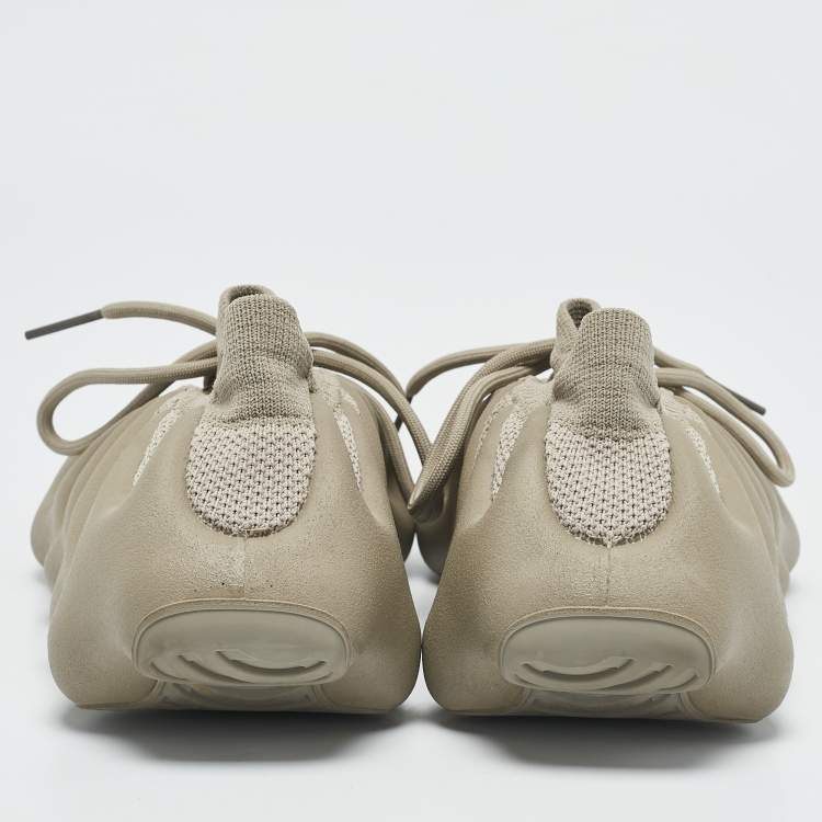 Pre Owned Yeezy x Adidas Grey Stretch Knit Fabric Yeezy 450 Stone Flax Sneakers Size 42 2/3