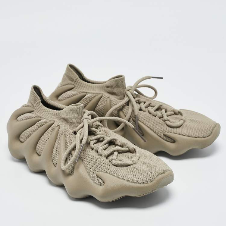 Pre Owned Yeezy x Adidas Grey Stretch Knit Fabric Yeezy 450 Stone Flax Sneakers Size 42 2/3