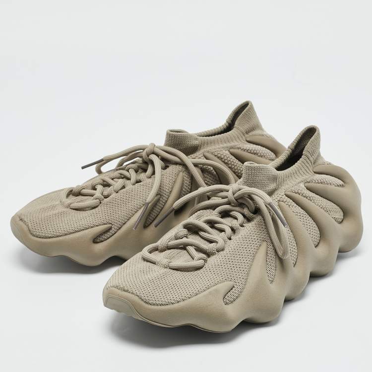 Pre Owned Yeezy x Adidas Grey Stretch Knit Fabric Yeezy 450 Stone Flax Sneakers Size 42 2/3